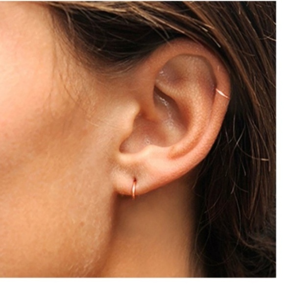 Rose Gold Flashed Sterling Silver Small Earrings - Picture 4 of 8